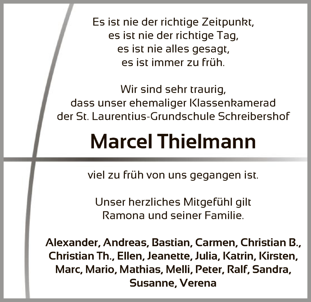  Traueranzeige für Marcel Thielmann vom 06.12.2025 aus HASK
