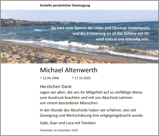 Traueranzeige von Michael Altenwerth von HASK