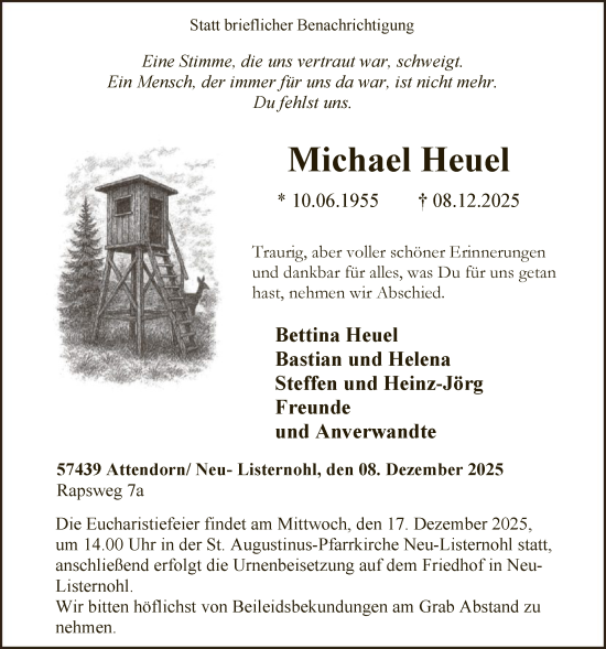 Traueranzeige von Michael Heuel von HASK