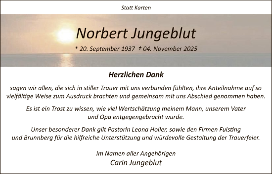 Traueranzeige von Norbert Jungeblut von HASO