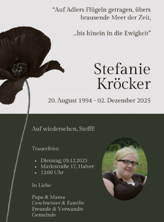 Traueranzeige von Stefanie Kröcker von HALN