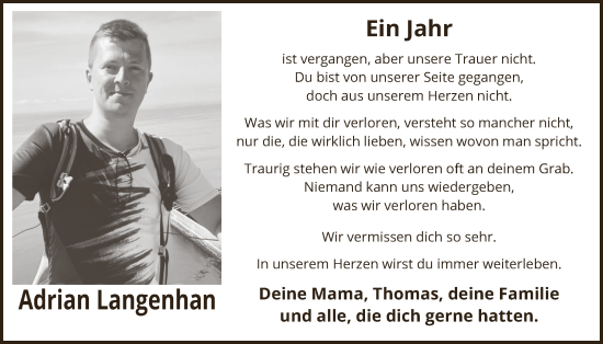 Traueranzeige von Adrian Langenhan 