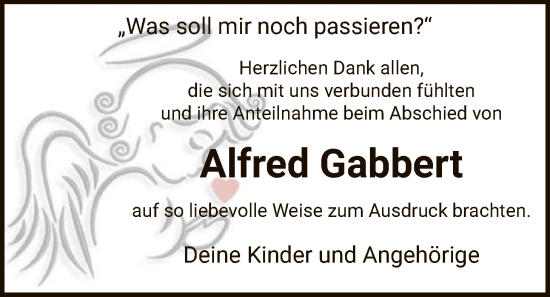 Traueranzeige von Alfred Gabbert von HALN
