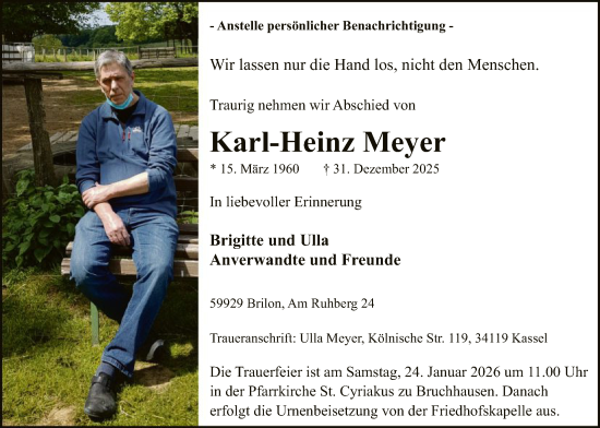 Traueranzeige von Karl-Heinz Meyer von HASK
