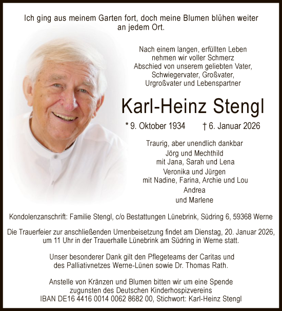 Traueranzeige von Karl-Heinz Stengl von HAWA