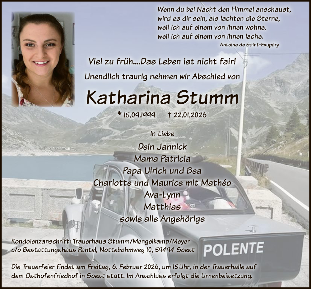  Traueranzeige für Katharina Stumm vom 31.01.2026 aus HASO