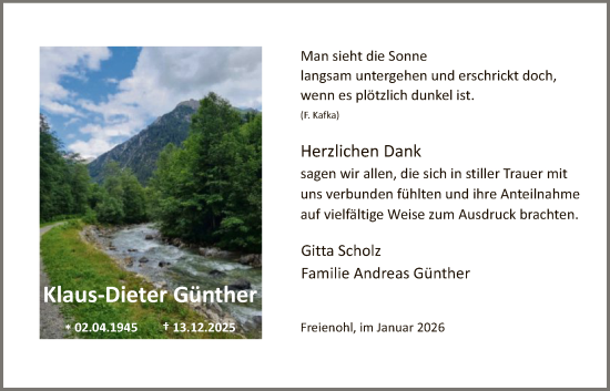 Traueranzeige von Klaus-Dieter Günther von HASK