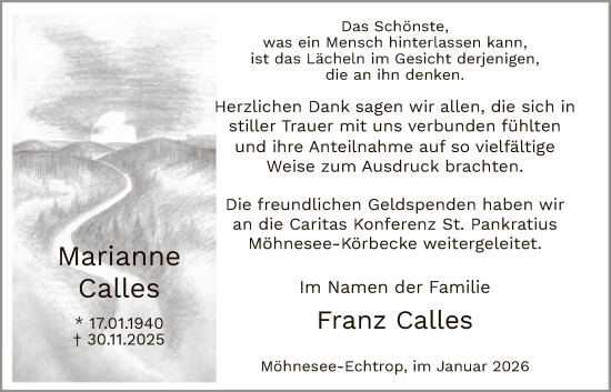 Traueranzeige von Marianne Calles von HASO