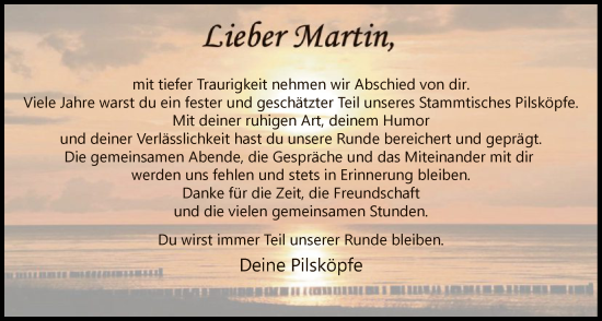 Traueranzeige von Martin  von HASK