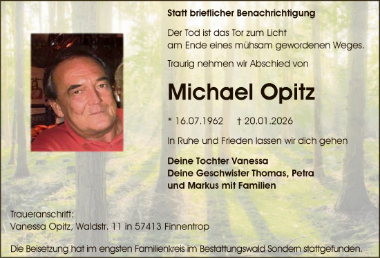 Traueranzeige von Michael Opitz von HASK