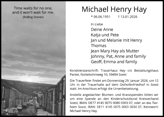 Traueranzeige von Michael Henry Hay von HASO