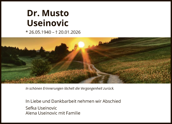 Traueranzeige von Musto Useinovic von HASK