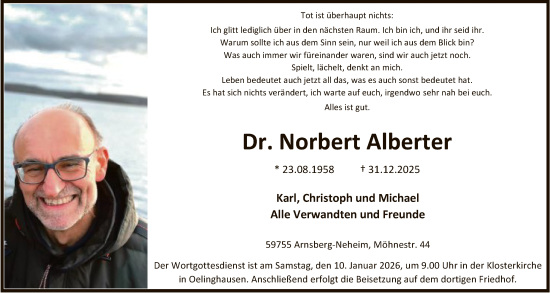 Traueranzeige von Norbert Alberter von HASK
