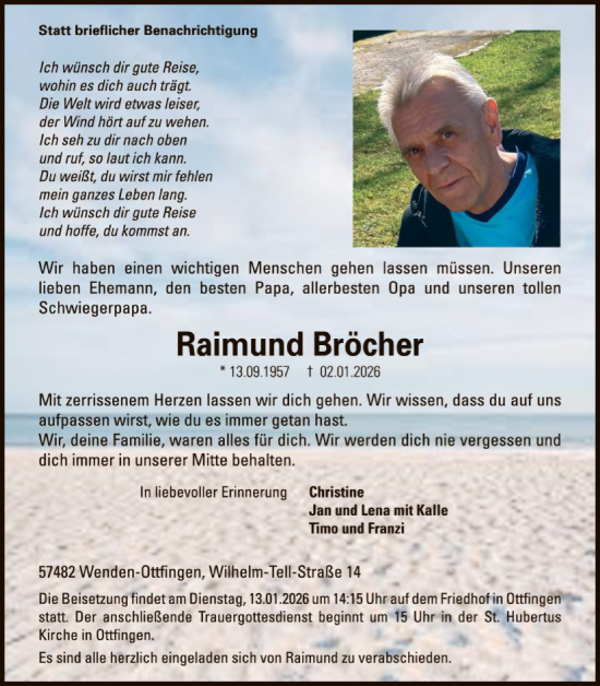 Traueranzeige von Raimund Bröcher von HASK