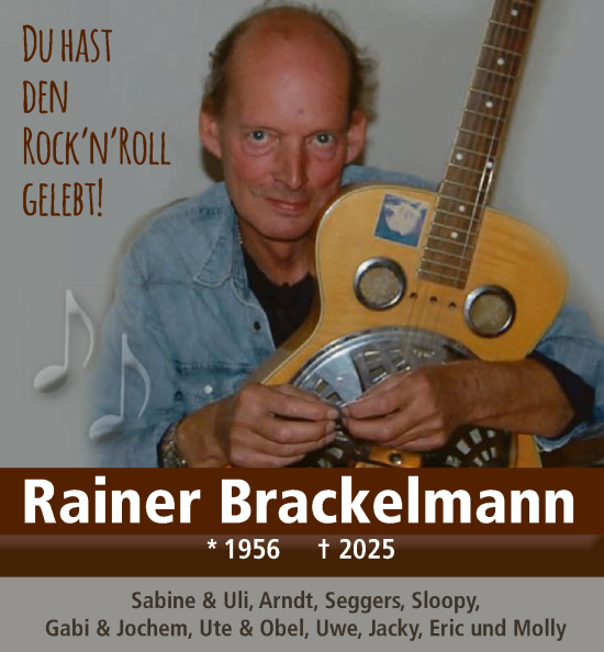 Traueranzeige von Rainer Brackelmann von HAWA