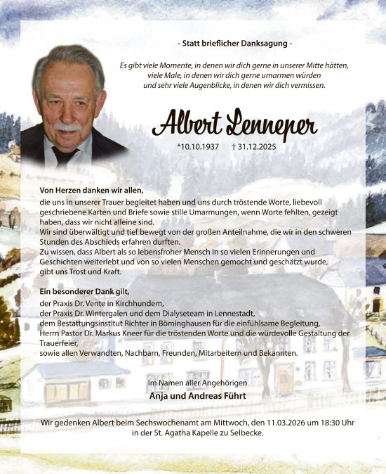 Traueranzeige von Albert Lennepon von HASK