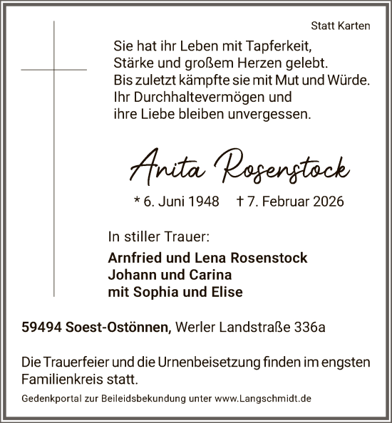 Traueranzeige von Anita Rosenstock von HASO