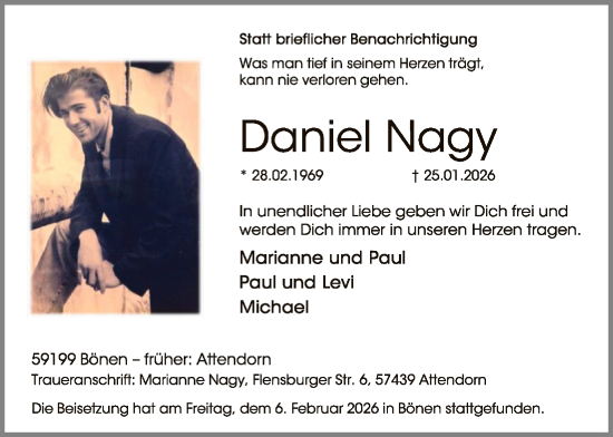 Traueranzeige von Daniel Nagy von HASK