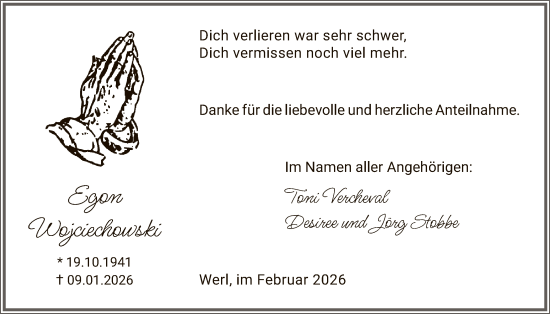 Traueranzeige von Egon Wojciechowski von HASO