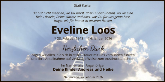 Traueranzeige von Eveline Loos von HALN