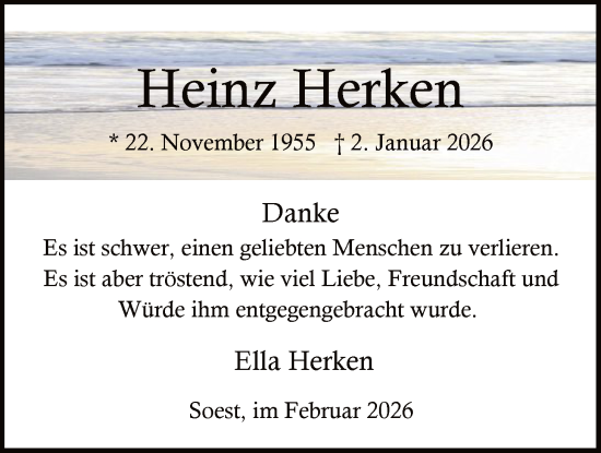 Traueranzeige von Heinz Herken von HASO