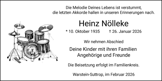 Traueranzeige von Heinz Nölleke von HASO