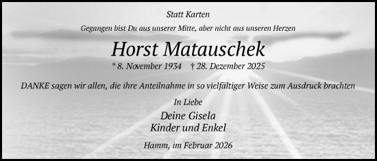 Traueranzeige von Horst Matauschek von HAWA