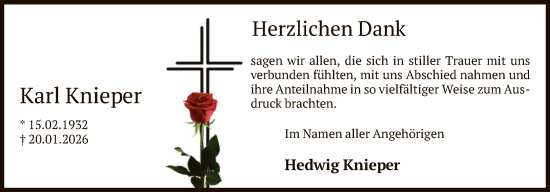 Traueranzeige von Karl Knieper von HALN