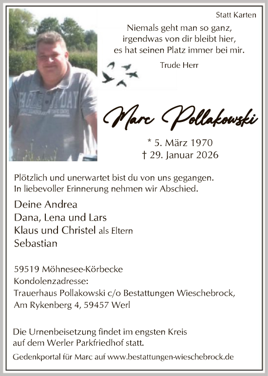 Traueranzeige von Marc Pollakowski von HASO
