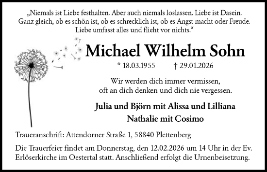 Traueranzeige von Michael Wilhelm Sohn von HALN