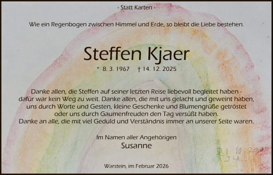 Traueranzeige von Steffen Kjaer von HASO