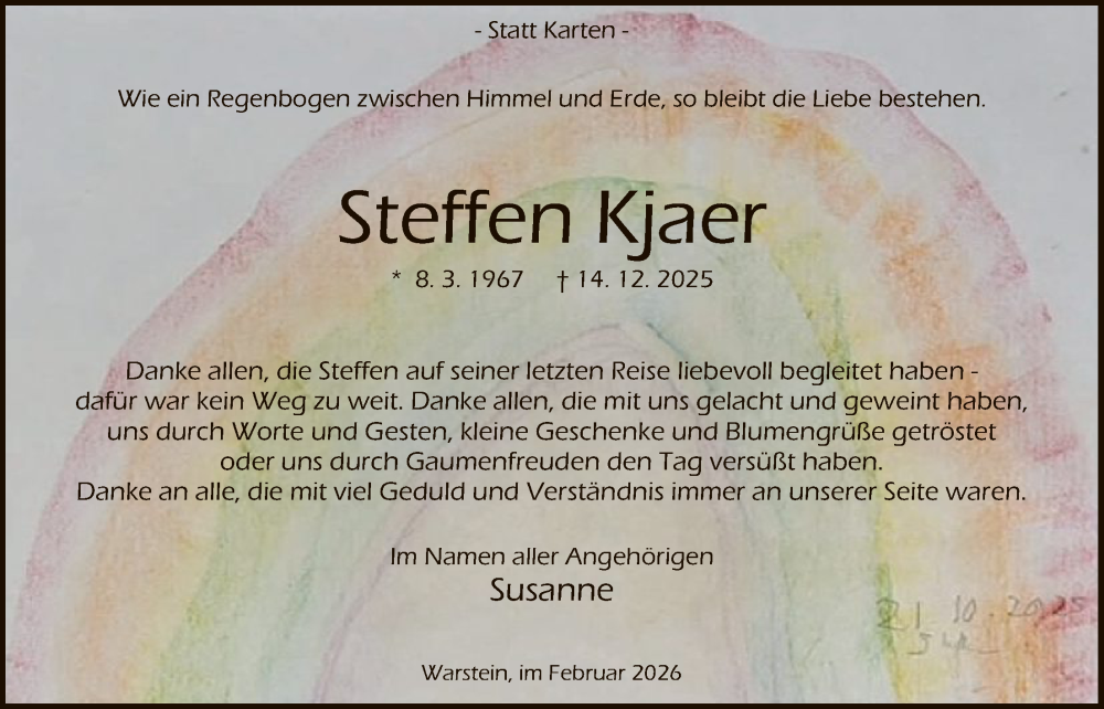  Traueranzeige für Steffen Kjaer vom 28.02.2026 aus HASO