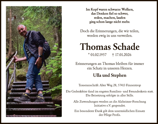 Traueranzeige von Thomas Schade von HASK