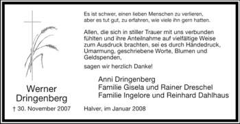 Traueranzeige von Werner Dringenberg