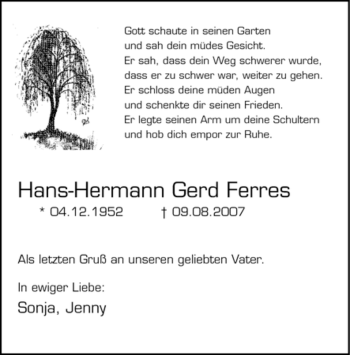Traueranzeige von Hans-Hermann Gerd Ferres