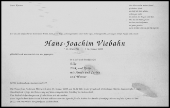 Traueranzeige von Hans-Joachim Viebahn