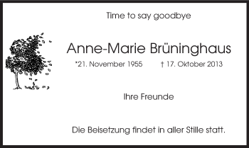 Traueranzeige von Anne-Marie Brüninghaus