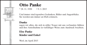 Traueranzeige von Otto Panke