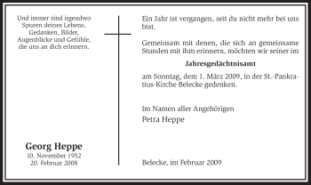 Traueranzeige von Georg Heppe