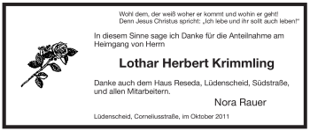 Traueranzeige von Lothar Herbert Krimmling
