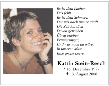 Traueranzeige von Katrin Stein-Resch