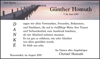 Traueranzeige von Günther Homuth