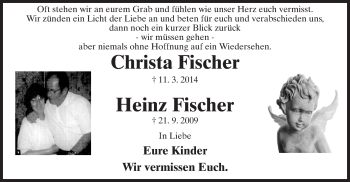 Traueranzeige von Christa und Heinz Fischer