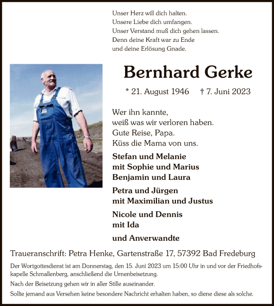 Zur Gedenkseite von Bernhard