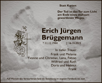Traueranzeige von Erich Jürgen Brüggemann