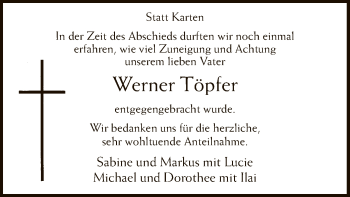 Traueranzeige von Werner Töpfer