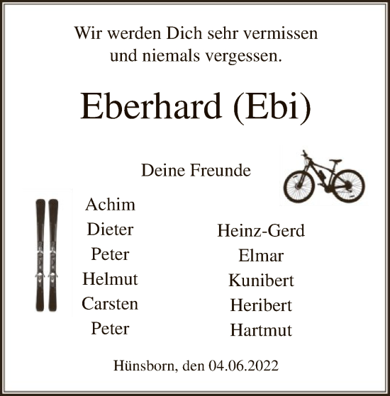 Traueranzeige von Eberhard 