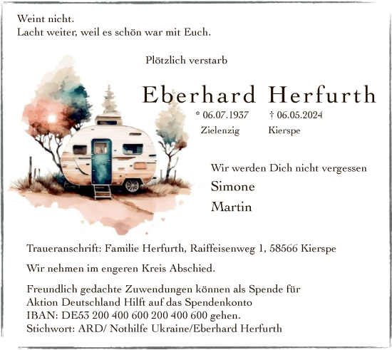 Traueranzeige von Eberhard Herfurth