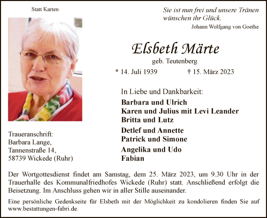Zur Gedenkseite von Elsbeth