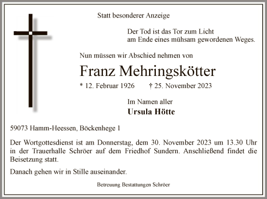 Zur Gedenkseite von Franz